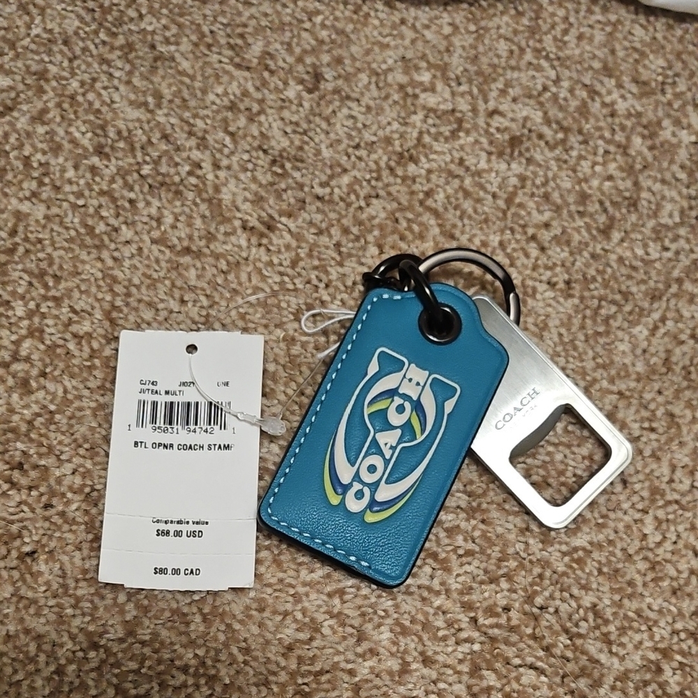 Coach Blue Keychain with Bottle Opener